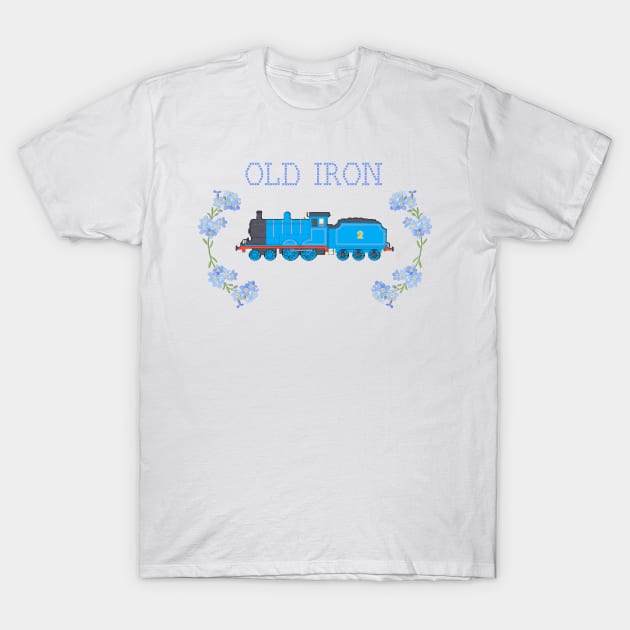 "Old Iron" Cross Stitch – Edward the Blue Engine T-Shirt by sleepyhenry